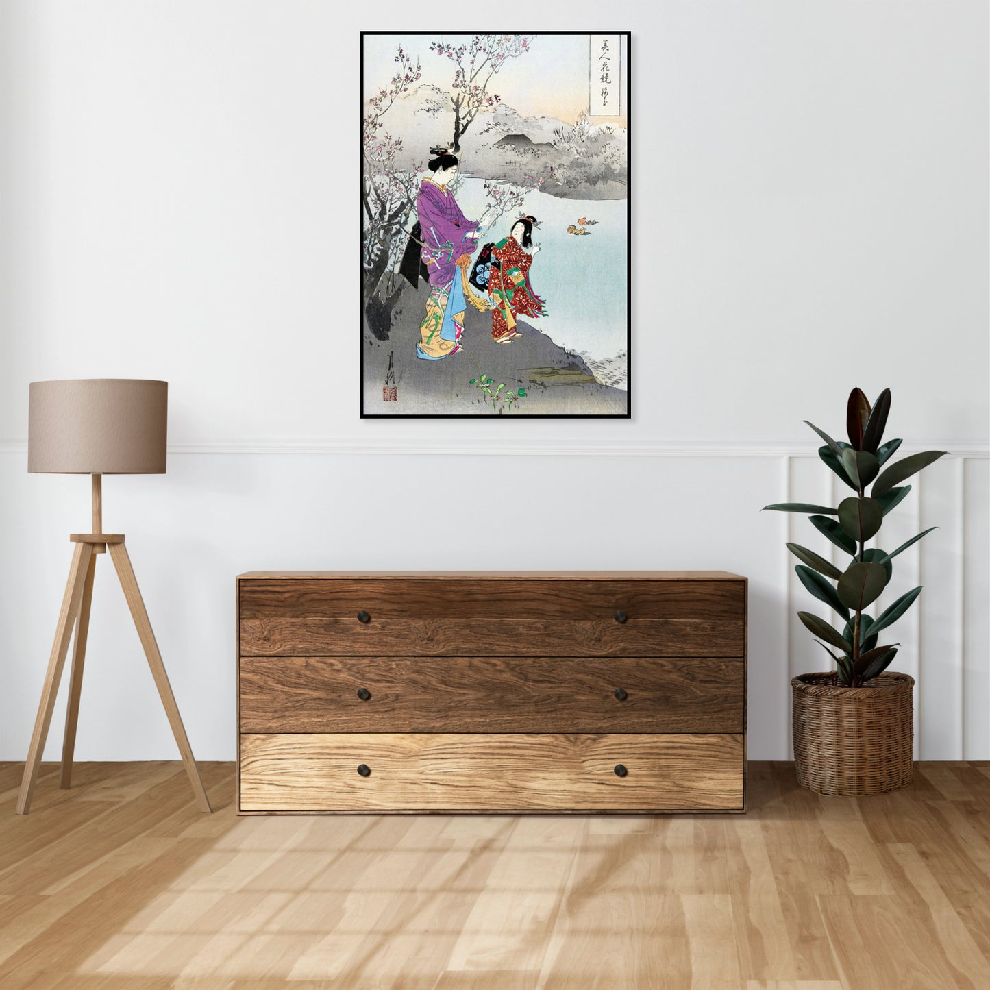 Plakat   Plum Blossom, Gekko Japoński Vintage do Salonu