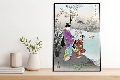 Plakat   Plum Blossom, Gekko Japoński Vintage do Salonu