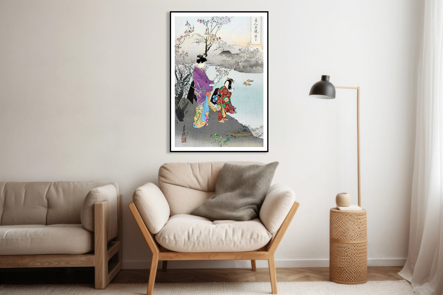 Plakat   Plum Blossom, Gekko Japoński Vintage do Salonu
