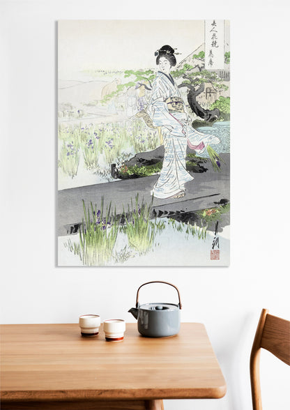 Obraz  Iris Garden, Gekko Japoński Vintage do Salonu