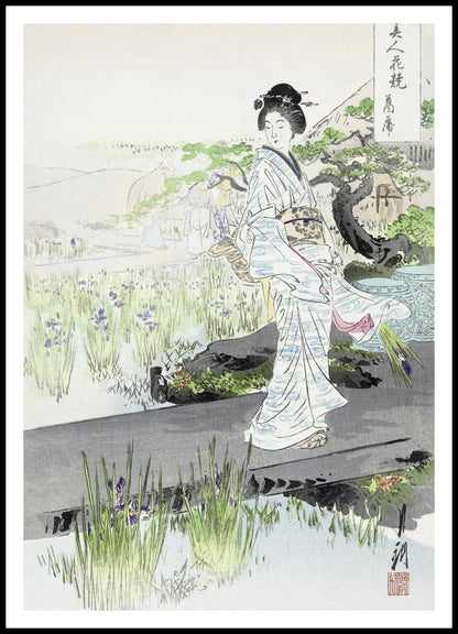 Plakat  Iris Garden, Gekko Japoński Vintage do Salonu