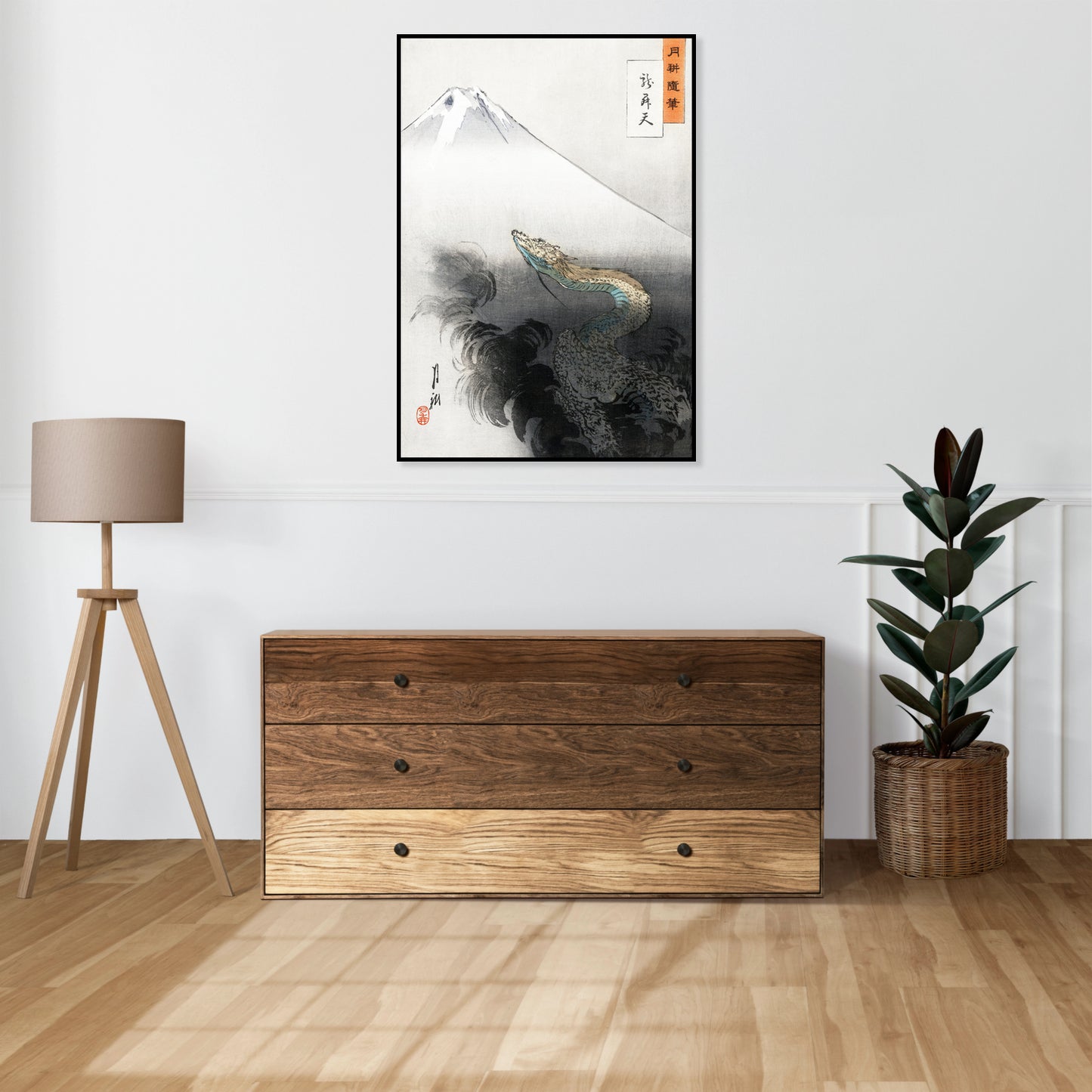Plakat  Ryū Shōten, Gekko Japoński Vintage do Salonu