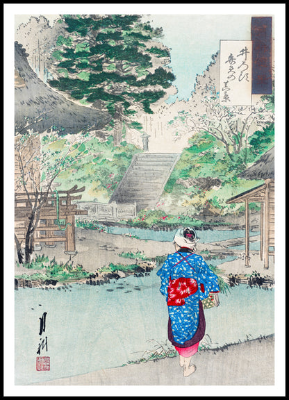 Plakat  True View of Benten, Gekko Japoński Vintage