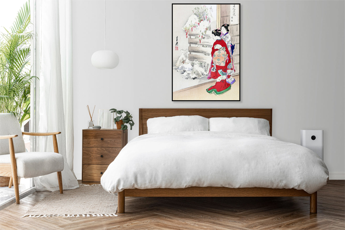 Plakat  Snowy Garden, Gekko Japoński Vintage do Salonu