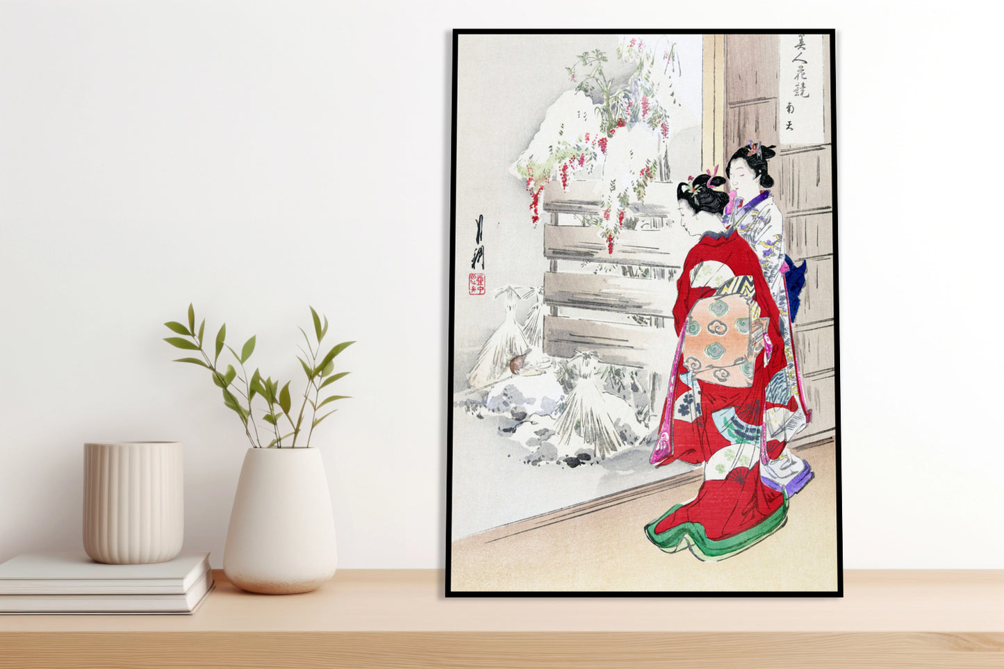 Plakat  Snowy Garden, Gekko Japoński Vintage do Salonu