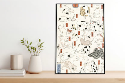 Plakat  Koty, Utagawa Kuniyoshi Japoński Vintage do Salonu