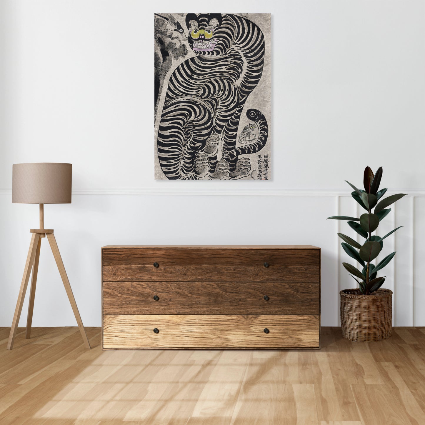 Obraz  Talismanic Tiger, Japoński Vintage do Salonu