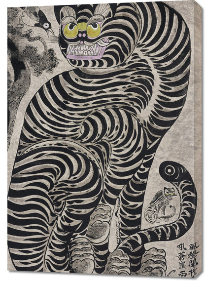 Obraz  Talismanic Tiger, Japoński Vintage do Salonu