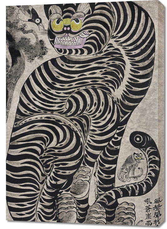 Obraz  Talismanic Tiger, Japoński Vintage do Salonu