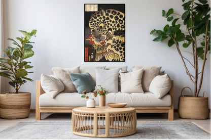 Plakat  The Tiger of Ryōkoku, Hirokage Japoński Vintage