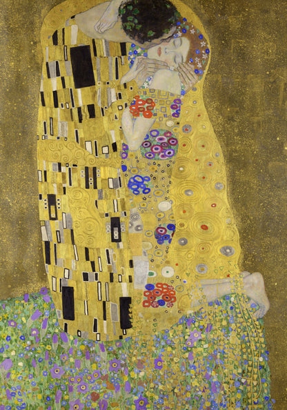 Plakat  Pocałunek, Gustaw Klimt Vintage do Salonu