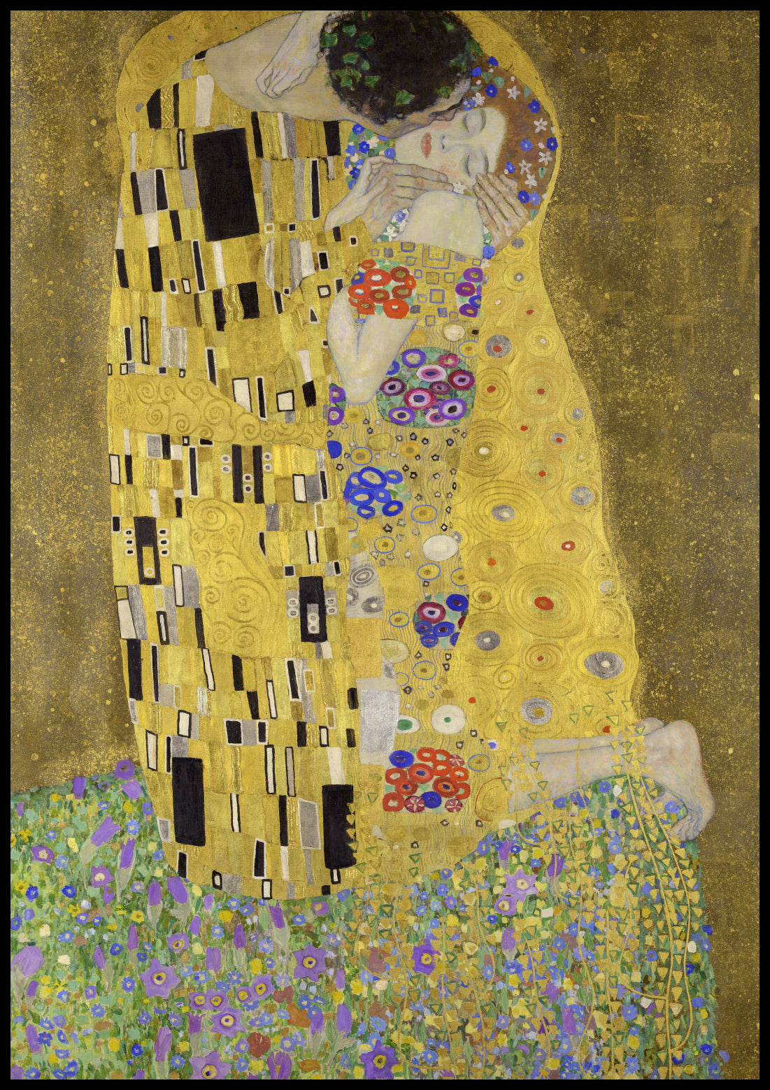 Plakat  Pocałunek, Gustaw Klimt Vintage do Salonu