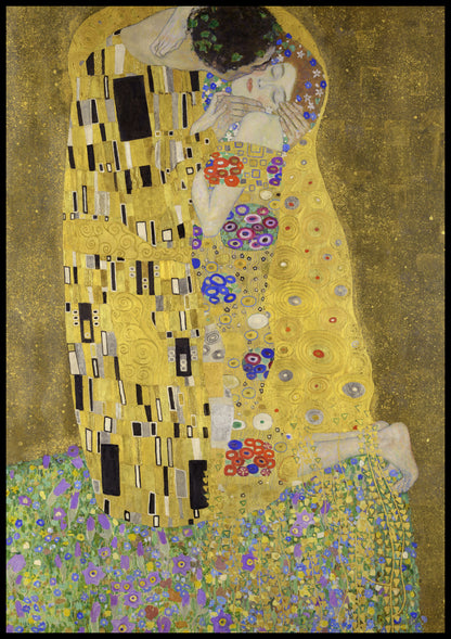 Plakat  Pocałunek, Gustaw Klimt Vintage do Salonu
