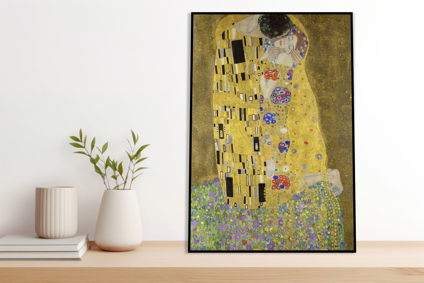 Plakat  Pocałunek, Gustaw Klimt Vintage do Salonu