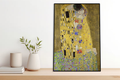 Plakat  Pocałunek, Gustaw Klimt Vintage do Salonu