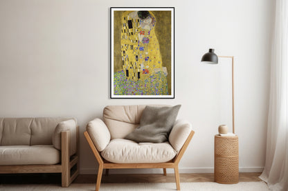 Plakat  Pocałunek, Gustaw Klimt Vintage do Salonu