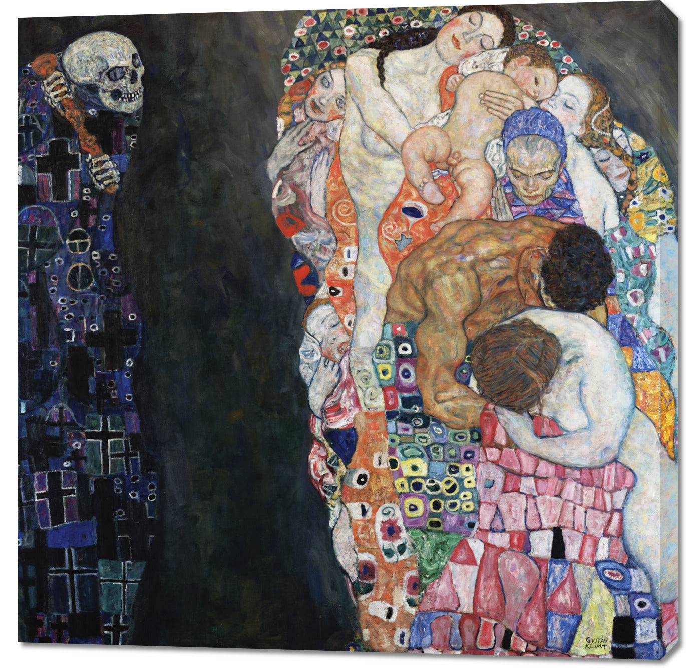 Obraz  Śmierć i Życie, Gustaw Klimt Vintage do Salonu