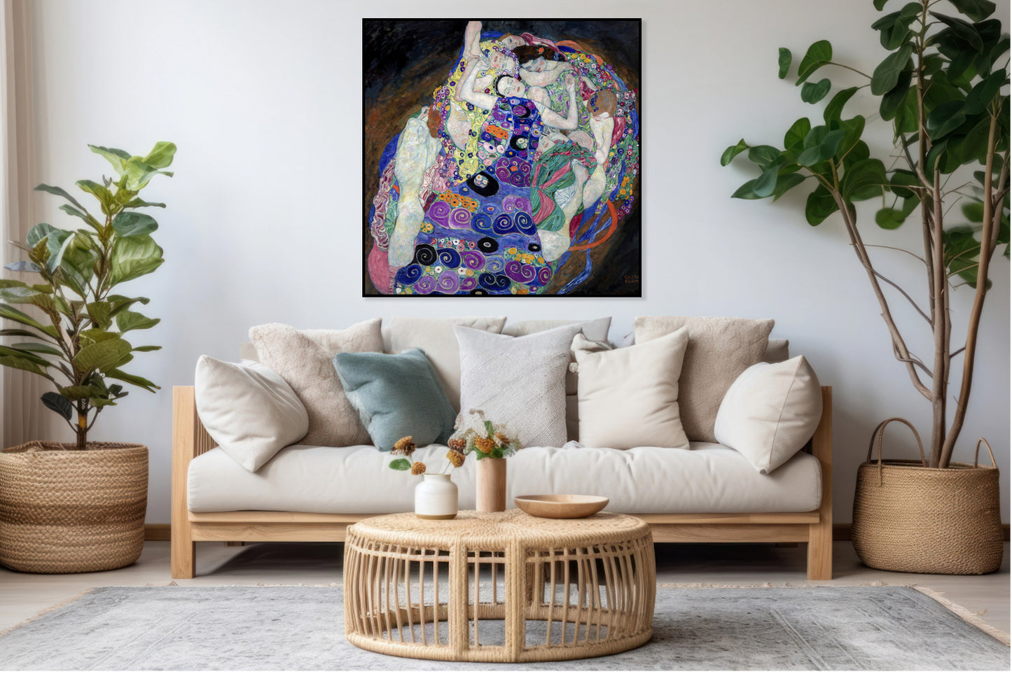 Plakat  Dziewica, Gustaw Klimt Vintage do Salonu
