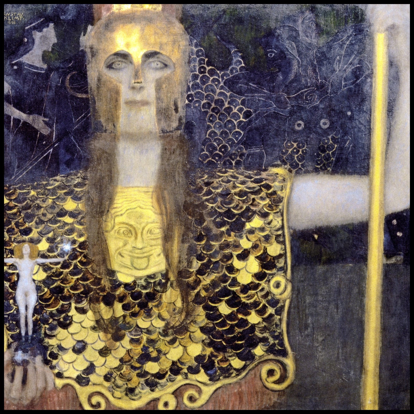 Plakat  Pallas Atena, Gustaw Klimt Vintage do Salonu