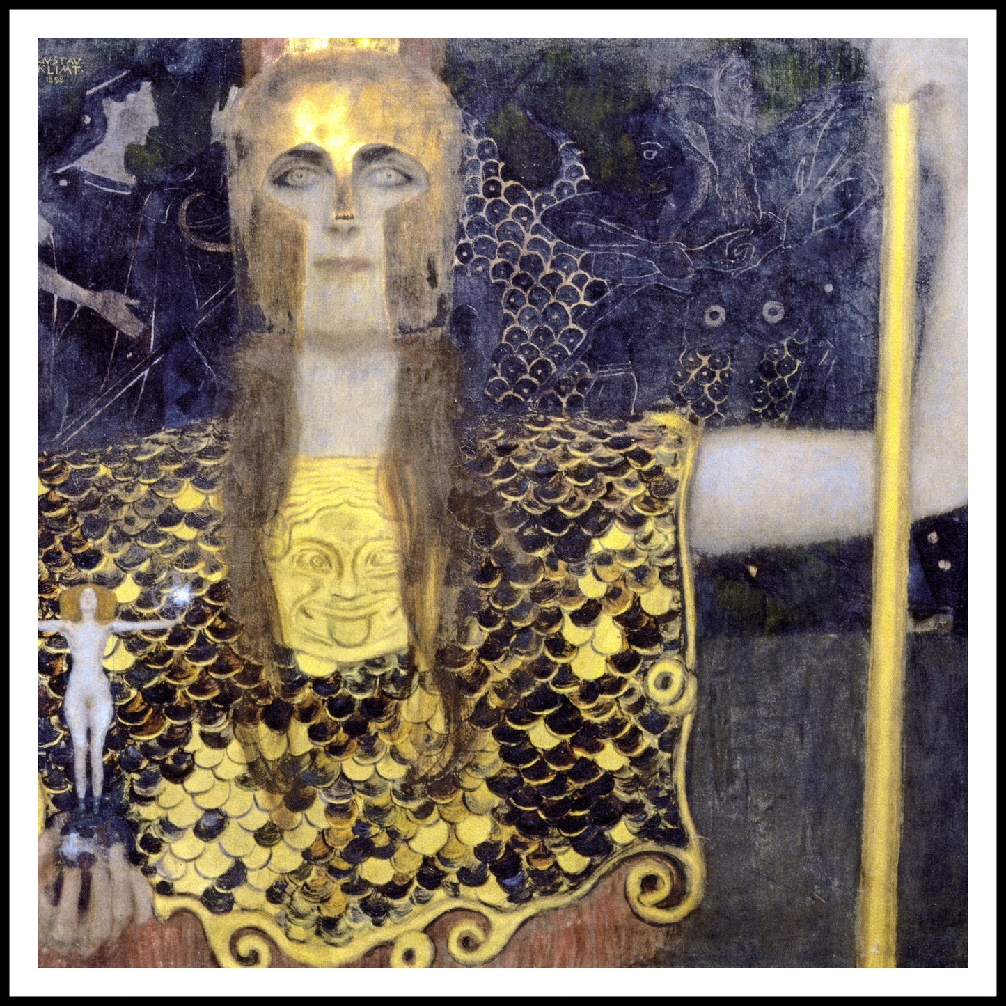 Plakat  Pallas Atena, Gustaw Klimt Vintage do Salonu