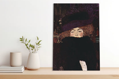 Obraz  Lady with Hat and Feather Boa, Klimt Vintage