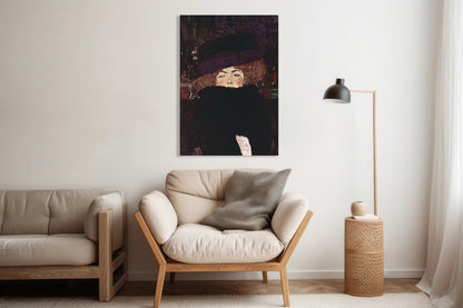 Obraz  Lady with Hat and Feather Boa, Klimt Vintage