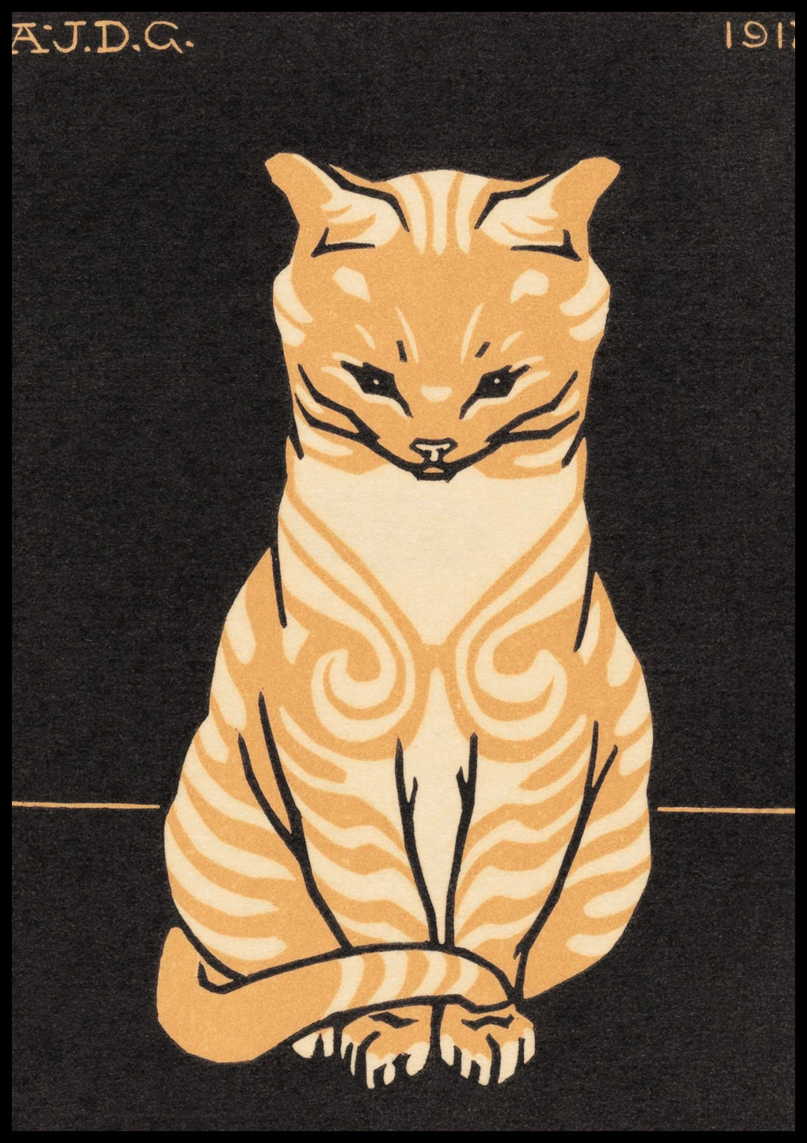 Plakat  Sitting Cat, Julie de Graag Vintage do Salonu