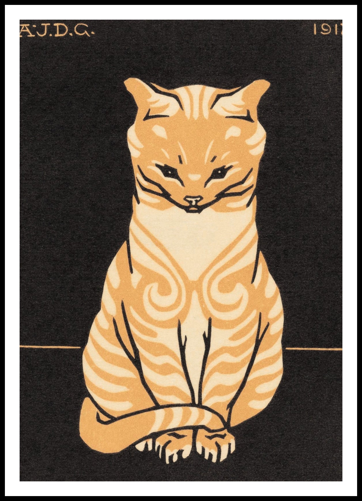 Plakat  Sitting Cat, Julie de Graag Vintage do Salonu