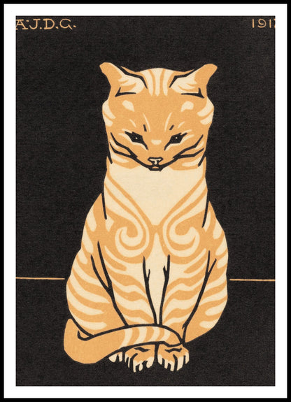 Plakat  Sitting Cat, Julie de Graag Vintage do Salonu