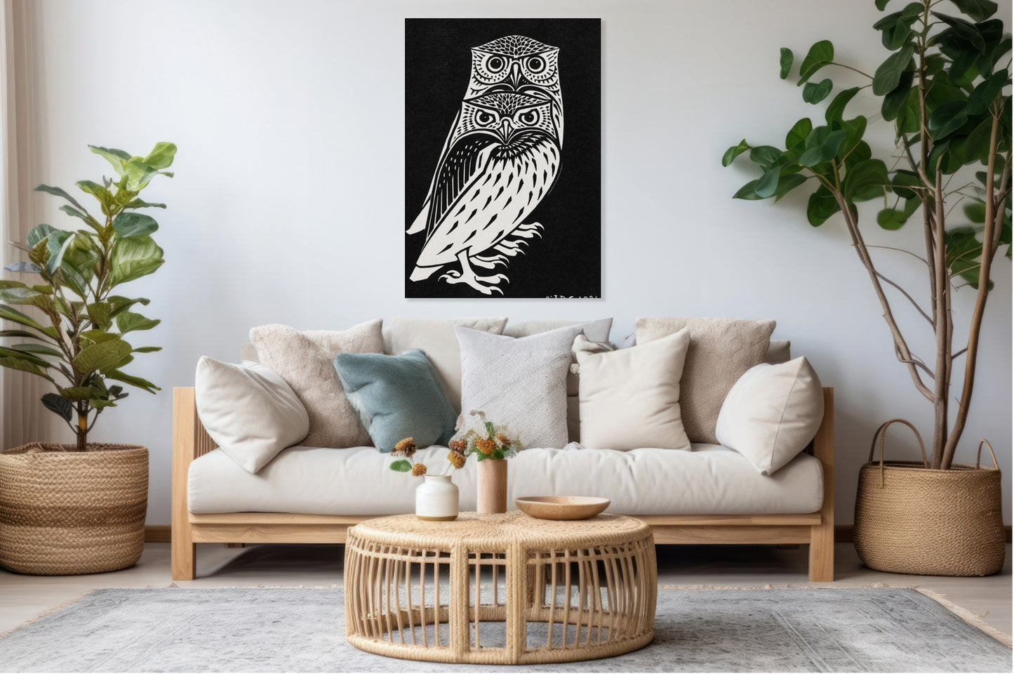 Obraz  Two Owls,Julie de Graag  Vintage do Salonu