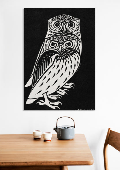 Obraz  Two Owls,Julie de Graag  Vintage do Salonu