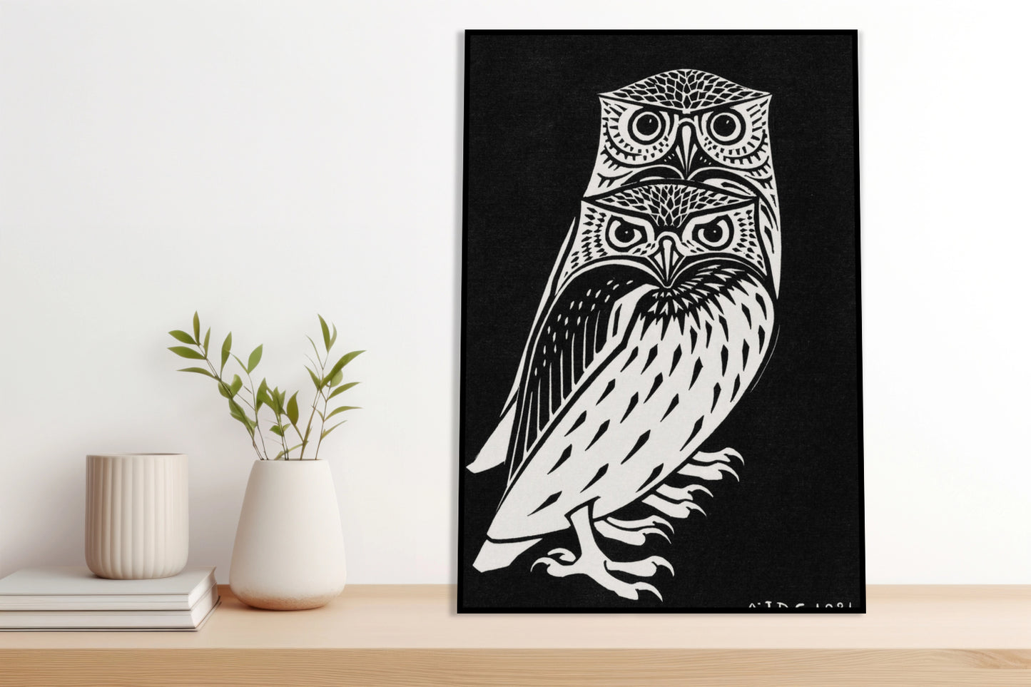 Plakat  Two Owls,Julie de Graag  Vintage do Salonu