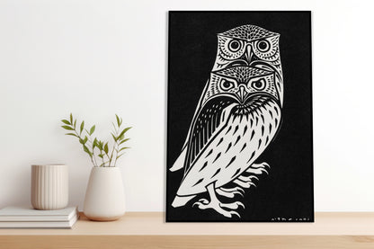 Plakat  Two Owls,Julie de Graag  Vintage do Salonu