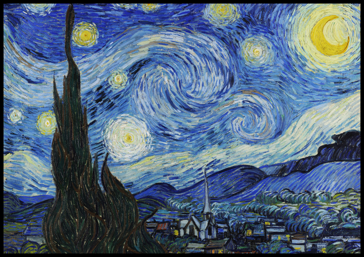 Plakat  Gwiaździsta Noc, Van Gogh Vintage do Salonu