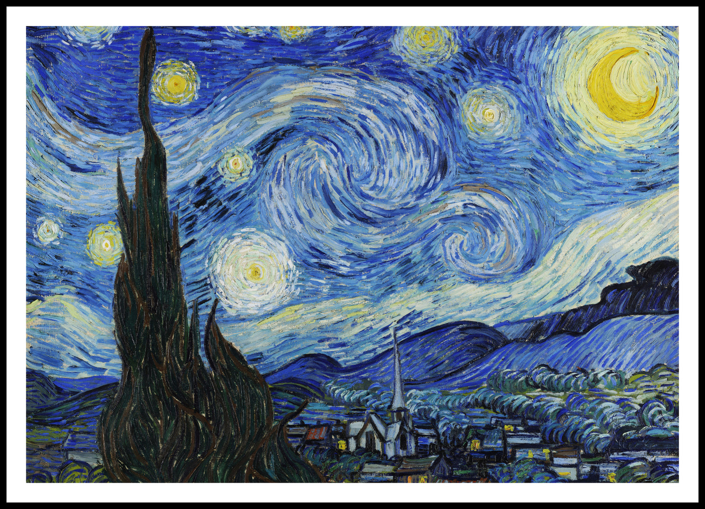 Plakat  Gwiaździsta Noc, Van Gogh Vintage do Salonu