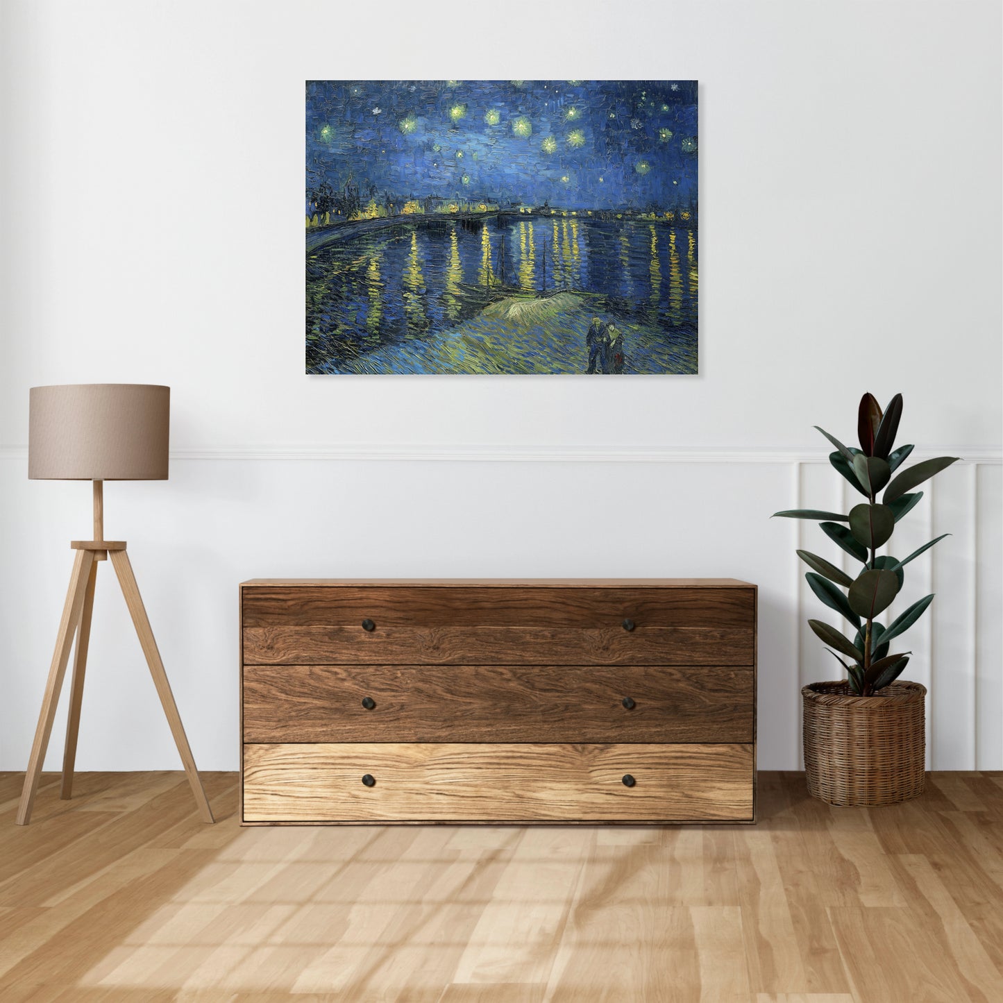 Obraz  Gwiaździsta Noc nad Rodanem, Van Gogh Vintage