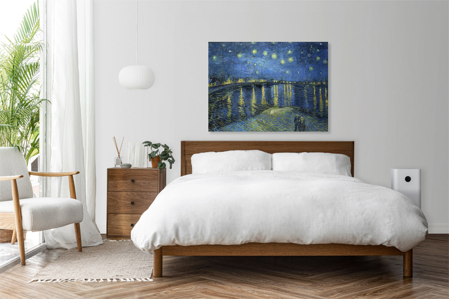 Obraz  Gwiaździsta Noc nad Rodanem, Van Gogh Vintage