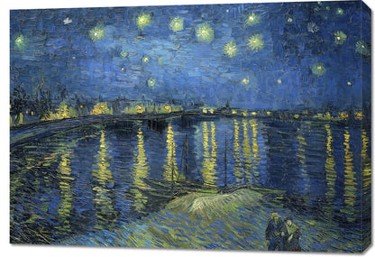 Obraz  Gwiaździsta Noc nad Rodanem, Van Gogh Vintage
