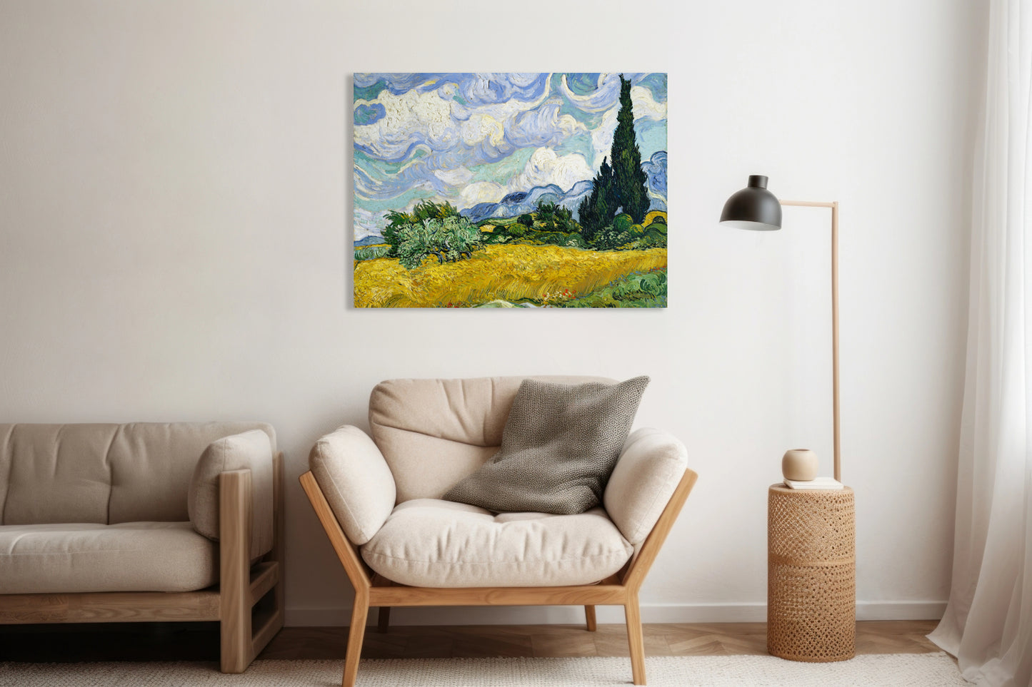 Obraz  Wheat Field with Cypresses, Van Gogh Vintage