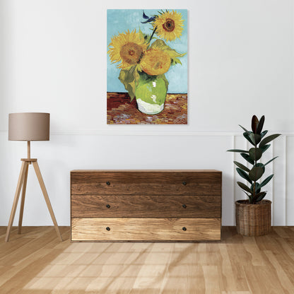 Obraz  Vase with Three Sunflowers, Van Gogh Vintage