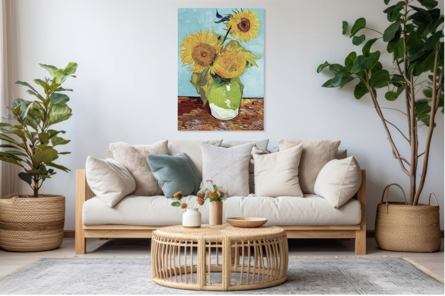 Obraz  Vase with Three Sunflowers, Van Gogh Vintage