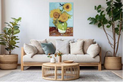 Obraz  Vase with Three Sunflowers, Van Gogh Vintage