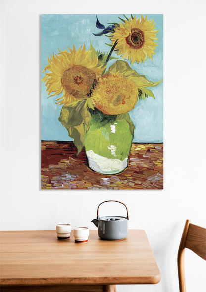 Obraz  Vase with Three Sunflowers, Van Gogh Vintage
