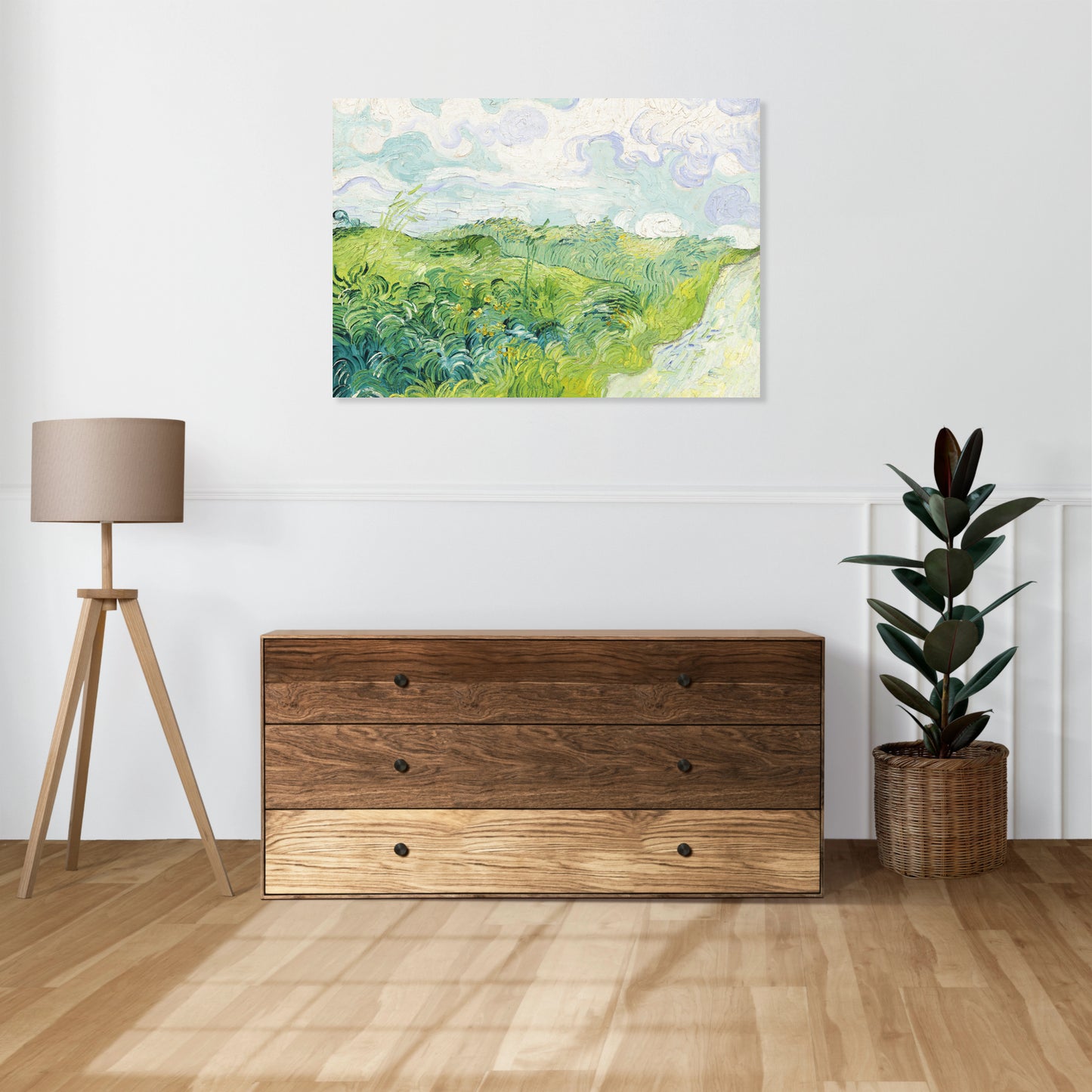 Obraz  Green Wheat Fields, Van Gogh Vintage do Salonu