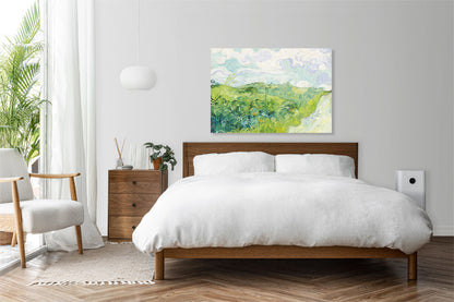 Obraz  Green Wheat Fields, Van Gogh Vintage do Salonu
