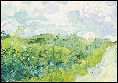 Plakat  Green Wheat Fields, Van Gogh Vintage do Salonu