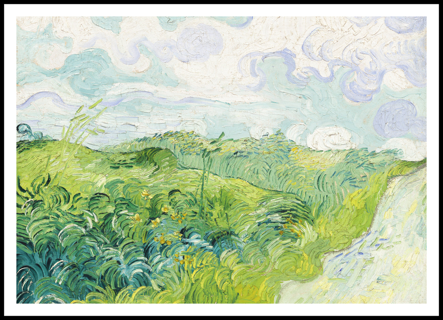 Plakat  Green Wheat Fields, Van Gogh Vintage do Salonu