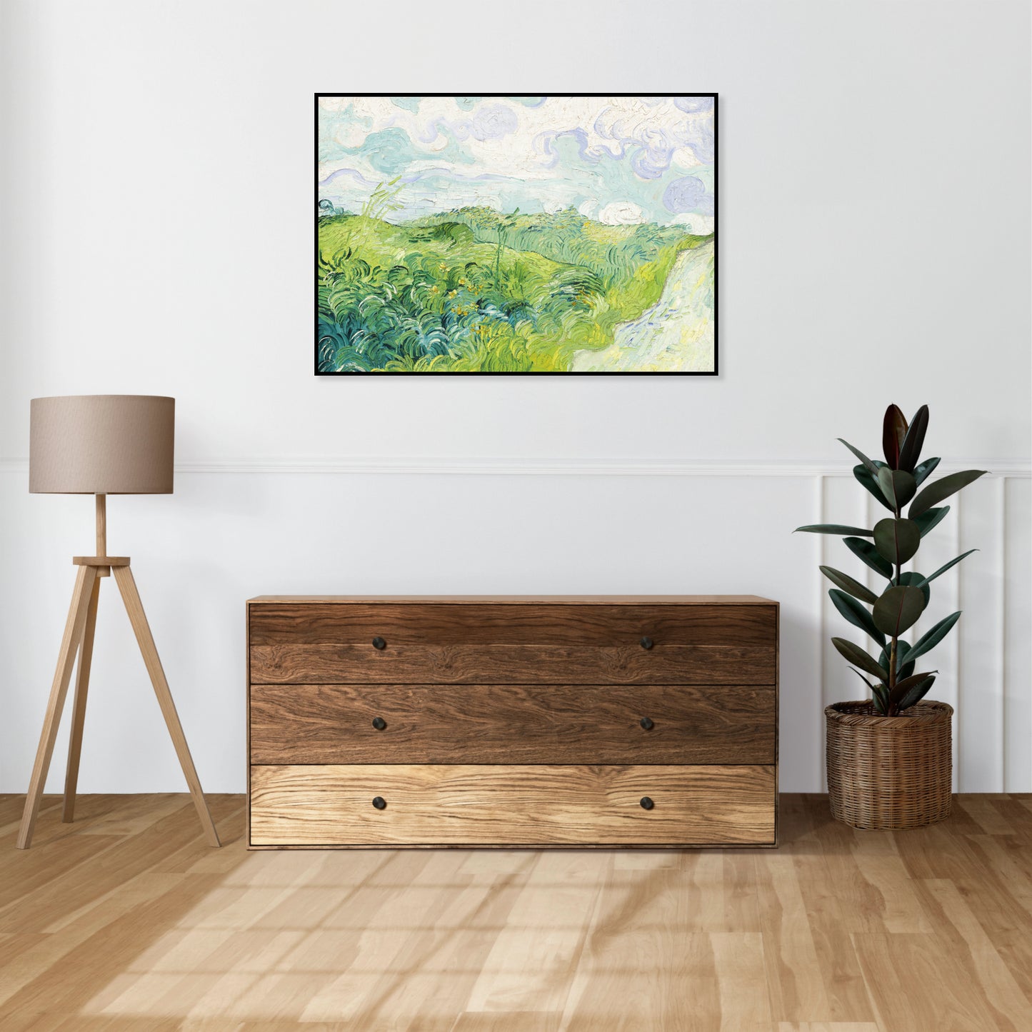 Plakat  Green Wheat Fields, Van Gogh Vintage do Salonu