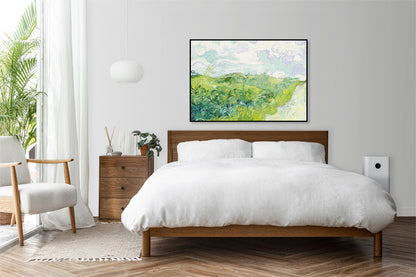 Plakat  Green Wheat Fields, Van Gogh Vintage do Salonu