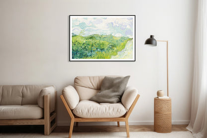 Plakat  Green Wheat Fields, Van Gogh Vintage do Salonu